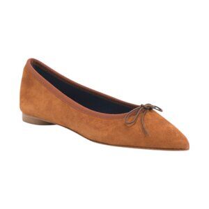 NUR ITALY Tan Made In Italy Suede Isabella Flats